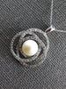 .50CT DIAMOND & AAA SOUTH SEA PEARL 14KT WHITE GOLD LOVE KNOT INFINITY PENDANT
