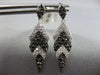 LARGE 1.0CT WHITE & BLACK DIAMOND 14K WHITE GOLD MULTI LEAF FUN HANGING EARRINGS