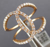 ESTATE LARGE .47CT DIAMOND 18KT ROSE GOLD 3D CLASSIC LOVE KNOT FUN RING