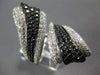 EXTRA LARGE 5.26CT WHITE & BLACK DIAMOND 14K WHITE GOLD 3D LEAF CRISS CROSS RING