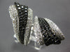 EXTRA LARGE 5.26CT WHITE & BLACK DIAMOND 14K WHITE GOLD 3D LEAF CRISS CROSS RING