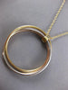 EXTRA LARGE 14KT TRI COLOR GOLD 3D TRINITY INTERTWINING CIRCLE OF LIFE PENDANT