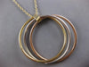 EXTRA LARGE 14KT TRI COLOR GOLD 3D TRINITY INTERTWINING CIRCLE OF LIFE PENDANT