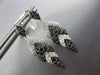 LARGE 1.0CT WHITE & BLACK DIAMOND 14K WHITE GOLD MULTI LEAF FUN HANGING EARRINGS