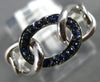 ESTATE .19CT AAA SAPPHIRE 18KT WHITE GOLD 3D CLASSIC OVAL LINK FUN RING