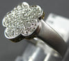 WIDE .37CT WHITE & CANARY DIAMOND 18K 2 TONE GOLD 6 LEAF CLOVER FLOWER LOVE RING