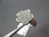 WIDE .37CT WHITE & CANARY DIAMOND 18K 2 TONE GOLD 6 LEAF CLOVER FLOWER LOVE RING