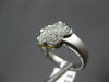 WIDE .37CT WHITE & CANARY DIAMOND 18K 2 TONE GOLD 6 LEAF CLOVER FLOWER LOVE RING
