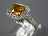 2.06CT DIAMOND & AAA CITRINE 14KT WHITE GOLD 3D CUSHION & ROUND SQUARE FUN RING