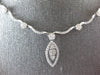 ESTATE 1.78CT DIAMOND 14KT WHITE GOLD 3D MULTI FLOWER LEAF LARIAT NECKLACE