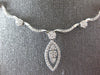 ESTATE 1.78CT DIAMOND 14KT WHITE GOLD 3D MULTI FLOWER LEAF LARIAT NECKLACE
