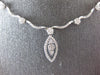 ESTATE 1.78CT DIAMOND 14KT WHITE GOLD 3D MULTI FLOWER LEAF LARIAT NECKLACE