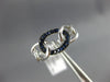 ESTATE .19CT AAA SAPPHIRE 18KT WHITE GOLD 3D CLASSIC OVAL LINK FUN RING