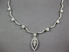 ESTATE 1.78CT DIAMOND 14KT WHITE GOLD 3D MULTI FLOWER LEAF LARIAT NECKLACE