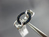 ESTATE .19CT AAA SAPPHIRE 18KT WHITE GOLD 3D CLASSIC OVAL LINK FUN RING