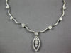 ESTATE 1.78CT DIAMOND 14KT WHITE GOLD 3D MULTI FLOWER LEAF LARIAT NECKLACE