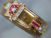 ANTIQUE CHALET .95 DIAMOND & AAA RUBY 14KT TRI COLOR GOLD ART DECO WATCH #2291