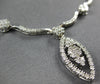 ESTATE 1.78CT DIAMOND 14KT WHITE GOLD 3D MULTI FLOWER LEAF LARIAT NECKLACE