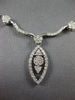 ESTATE 1.78CT DIAMOND 14KT WHITE GOLD 3D MULTI FLOWER LEAF LARIAT NECKLACE