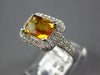 2.06CT DIAMOND & AAA CITRINE 14KT WHITE GOLD 3D CUSHION & ROUND SQUARE FUN RING