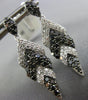 LARGE 1.0CT WHITE & BLACK DIAMOND 14K WHITE GOLD MULTI LEAF FUN HANGING EARRINGS