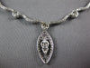 ESTATE 1.78CT DIAMOND 14KT WHITE GOLD 3D MULTI FLOWER LEAF LARIAT NECKLACE