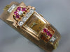 ANTIQUE CHALET .95 DIAMOND & AAA RUBY 14KT TRI COLOR GOLD ART DECO WATCH #2291