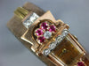 ANTIQUE CHALET .95 DIAMOND & AAA RUBY 14KT TRI COLOR GOLD ART DECO WATCH #2291