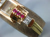 ANTIQUE CHALET .95 DIAMOND & AAA RUBY 14KT TRI COLOR GOLD ART DECO WATCH #2291