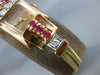 ANTIQUE CHALET .95 DIAMOND & AAA RUBY 14KT TRI COLOR GOLD ART DECO WATCH #2291
