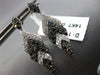 LARGE 1.0CT WHITE & BLACK DIAMOND 14K WHITE GOLD MULTI LEAF FUN HANGING EARRINGS