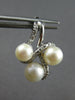 .05CT DIAMOND & AAA SOUTH SEA PEARL 14KT WHITE GOLD LOVE KNOT HANGING EARRINGS