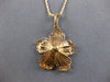ESTATE LARGE .52CT DIAMOND 18KT ROSE GOLD 3D CLASSIC FLOWER ROSE LOVE PENDANT