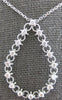 ESTATE .48CT DIAMOND 14KT WHITE GOLD 3D FILIGREE OPEN TEAR DROP LOVE PENDANT