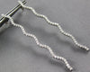 LARGE 1.0CT DIAMOND 14KT WHITE GOLD 3D CLASSIC ELONGATED WAVE HANGING EARRINGS