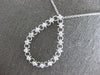 ESTATE .48CT DIAMOND 14KT WHITE GOLD 3D FILIGREE OPEN TEAR DROP LOVE PENDANT