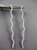 LARGE 1.0CT DIAMOND 14KT WHITE GOLD 3D CLASSIC ELONGATED WAVE HANGING EARRINGS