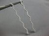 LARGE 1.0CT DIAMOND 14KT WHITE GOLD 3D CLASSIC ELONGATED WAVE HANGING EARRINGS