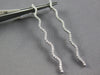 LARGE 1.0CT DIAMOND 14KT WHITE GOLD 3D CLASSIC ELONGATED WAVE HANGING EARRINGS