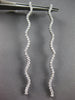 LARGE 1.0CT DIAMOND 14KT WHITE GOLD 3D CLASSIC ELONGATED WAVE HANGING EARRINGS