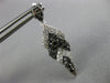 LARGE 1.0CT WHITE & BLACK DIAMOND 14K WHITE GOLD MULTI LEAF FUN HANGING EARRINGS
