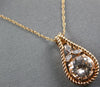 1.27CT DIAMOND & AAA MORGANITE 14KT ROSE GOLD FLOWER FILIGREE TEAR DROP PENDANT
