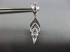 LARGE 1.0CT WHITE & BLACK DIAMOND 14K WHITE GOLD MULTI LEAF FUN HANGING EARRINGS