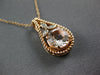 1.27CT DIAMOND & AAA MORGANITE 14KT ROSE GOLD FLOWER FILIGREE TEAR DROP PENDANT