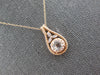 1.27CT DIAMOND & AAA MORGANITE 14KT ROSE GOLD FLOWER FILIGREE TEAR DROP PENDANT