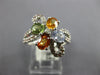LARGE 2.09CT DIAMOND & AAA MULTI COLOR SAPPHIRE 18KT WHITE GOLD FLOWER LOVE RING
