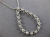 ESTATE .48CT DIAMOND 14KT WHITE GOLD 3D FILIGREE OPEN TEAR DROP LOVE PENDANT