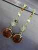 LARGE 28.0CT AAA MULTI GEM 14KT YELLOW GOLD 3D LEVERBACK HANGING EARRINGS #27049