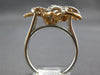 ESTATE LARGE .52CT DIAMOND 14KT WHITE AND ROSE GOLD 3D DOUBLE FLOWER FUN RING