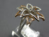 ESTATE LARGE .52CT DIAMOND 14KT WHITE AND ROSE GOLD 3D DOUBLE FLOWER FUN RING